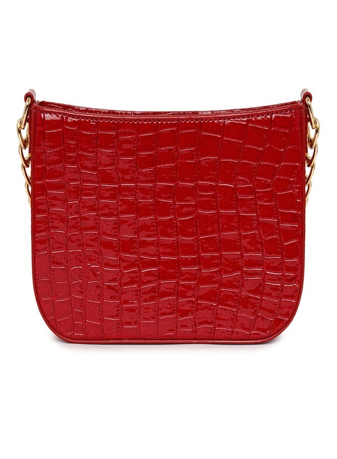 KLEIO Womens' Chic Style Everyday Shoulder Handbag With Zip Closure (HO8025KL-CH)(CHERRY) - Image 5